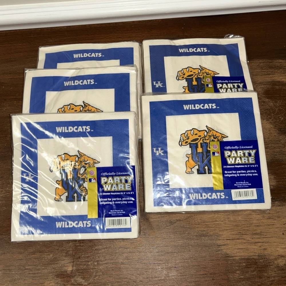 Kentucky Wildcats Napkins 5 Pack Lot NCAA UK Party Supplies Graduation Tailgate